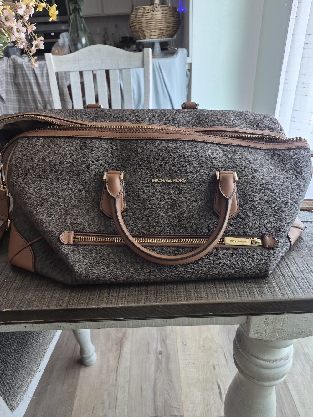 Michael Kors Men’s Brown Logo Travel Duffel Bag